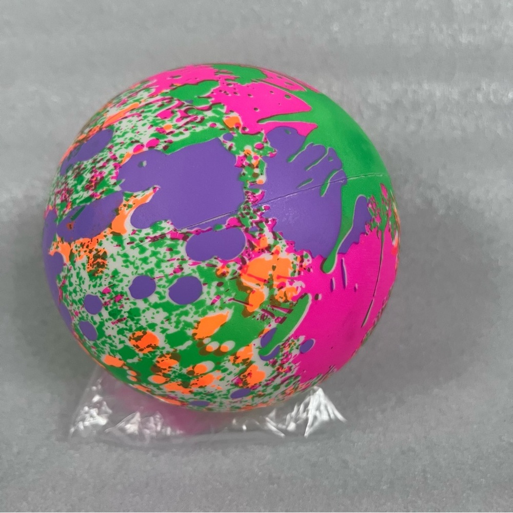 Festive Voice Neon Splatter Ball Pink Orange Green & Purple  5" Summer Toy NEW